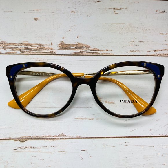 Prada Oval Brown Tortoise Gold Eyeglasses Glasses Frames NWOT - Picture 12 of 12